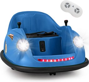 Carrinho de choques Elétrico de 12V para Crianças com Controlo Remoto Luzes LED Música 360° Giro Brinquedo para Bebés para Crianças 2-5 Anos de Idade