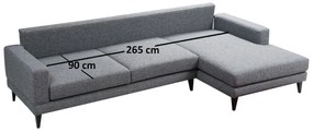 Sofá-Cama de Canto Nordic – Cinzento Escuro – 303 cm x 160 cm