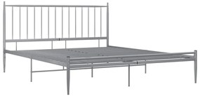 Estrutura de cama 200x200 cm metal cinzento