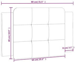 Almofadão de cabeceira 80 cm couro artificial castanho