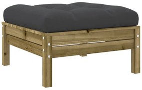 7 pcs conjunto sofás de jardim c/ almofadões pinho impregnado