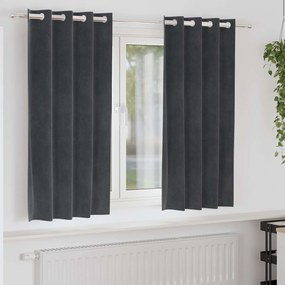 vidaXL Cortinas opacas 2 pcs Cinzento-claro 140 x 175 cm Veludo