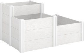 Outsunny Canteiro elevado 3 nĂveis empilhável com base aberta, canteiro modular para ervas montagem DIY em plástico | Aosom Portugal