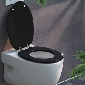 Assento sanitário com descida automática 45,7 x 38 cm Preto