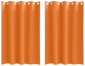 Cortinas 2 pcs Laranja Brilhante 175 x 140 cm Poliéster