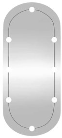 Espelho de parede oval com luzes LED 40x90 cm vidro