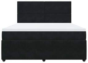 Cama com molas/colchão 180x200 cm veludo preto