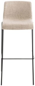 Conjunto de 2 bancos de bar Hoover em tecido e com estrutura preta 43 x 100 x 48 cm Creme