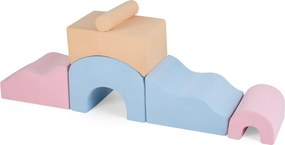 Conjunto de 6 Blocos de Escalada para Crianças, Capa Removível e Lavável, Multicolor