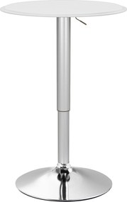 HOMCOM Mesa de Bar com Altura Ajustável Giratória 360° com Base Redonda Mesa Alta Moderna para Cozinha Ø63x67-93 cm Branco | Aosom Portugal