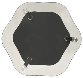 Mesa apoio 2 prateleiras 38x38x50cm vidro temp. transp./preto
