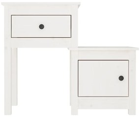 Mesa de cabeceira 79,5x38x65,5 cm madeira pinho maciça branco