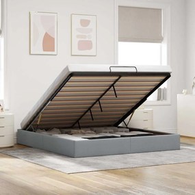 vidaXL Estrutura de cama otomana sem colchão 180x200 cm cinzento-claro