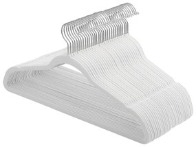 SONGMICS Veludo, Cabide para Jaquetas, Resistente, Gancho Giratório 360°, Plástico ABS, Metal, Branco, 43,5 x 0,6 x 22,5 cm