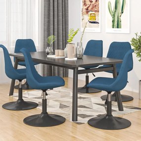Cadeiras de jantar giratórias 6 pcs veludo azul
