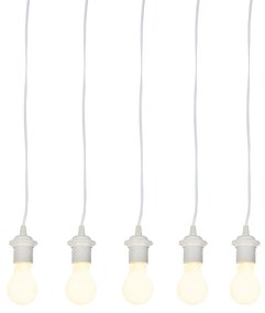 LED Conjunto móvel de 5 suportes de lâmpada brancos incl. lâmpadas A60 - Move Moderno