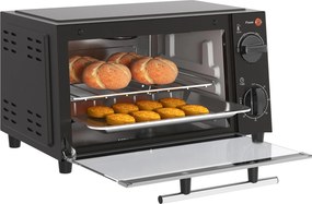 Mini Forno Elétrico 9L com Temperatura Ajustável até 230°C Temporizador 60 min e Bandeja para Assar 35x24,6x20 cm Preto
