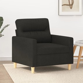 vidaXL Poltrona 60 cm tecido preto