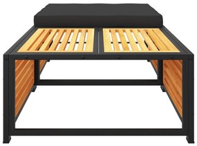 Mesa de jardim com banco madeira de acácia maciça
