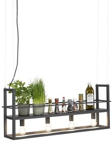 LED Candeeiro de suspensão inteligente preto com Wi-Fi A60 - Cage Rack Moderno
