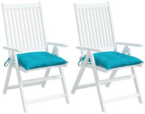 Almofadões de cadeira 2 pcs 50x50x7 cm tecido oxford turquesa