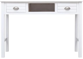 Secretária 108x45x76 cm madeira de paulownia maciça branco