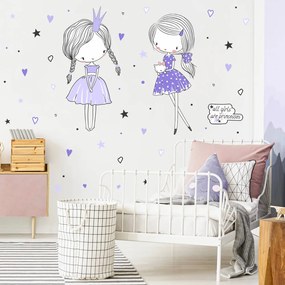 Autocolantes de parede para meninas - Fadas em roxo