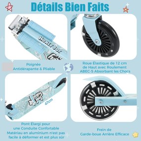 Scooter infantil com rodas de LED, altura ajustável, scooter infantil, scooter urbana, roxo