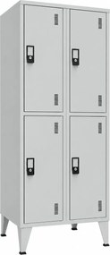 Cacifo Metálico Duplo 4 Compartimentos Cinza 1900×600×500 mm com Chave - Standard