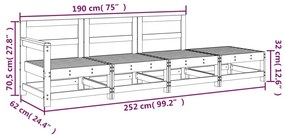 4 pcs conjunto lounge de jardim pinho maciço castanho-mel