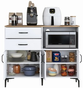 Armário Multiusos JE166 – Branco Nogal – 120x98,6x40 cm