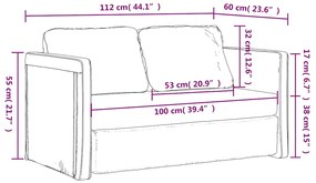 Sofá-cama sem pés 112x174x55 cm tecido cinza-acastanhado