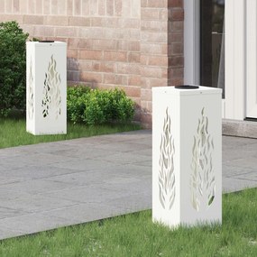vidaXL Luz Solar LED de Caminho 2 pcs Branco Aço Laminado a Frio
