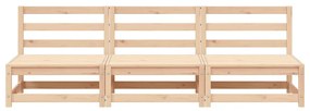 Sofás sem apoio braços p/ jardim 3 pcs 70x70x67 cm pinho maciço
