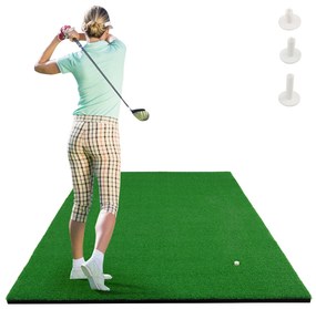 Tapete de Golfe de Relva Sintética 3 Tee Golf Mats para uso interior e exterior 1,5 x 1 m