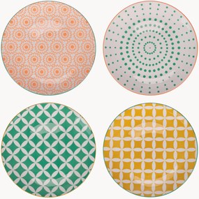 Pratos de sobremesa variados de porcelana Confusion, conjunto de 4