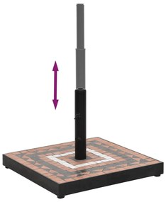 Base para guarda-sol quadrada 12 kg terracota e branco