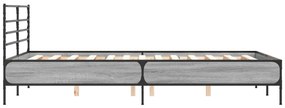 Estrutura de cama 120x190 cm derivados madeira/metal