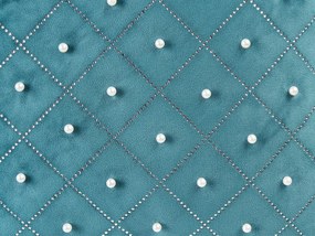 Conjunto de 2 almofadas em veludo azul esverdeado 45 x 45 cm YARROW Beliani