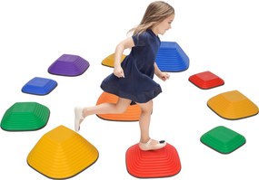Conjunto de 11 pedras de equilíbrio para crianças, para percursos de motricidade, empilháveis e antiderrapantes, multicoloridas