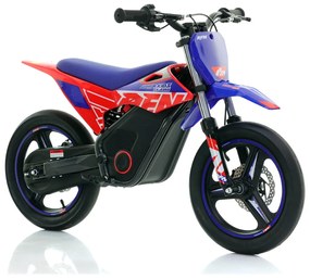 Mini moto elétrica para crianças velocidade até 30Km/h C/Limitador RFN SX-E350 WARRIOR 350W Supermotard 14/14” Azul e Vermelho