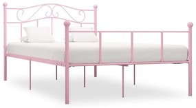 284539 vidaXL Estrutura de cama 120x200 cm metal rosa