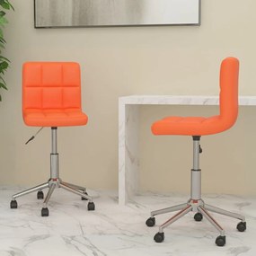 Cadeiras de jantar giratórias 2 pcs couro artificial laranja