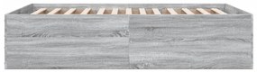 Estrutura cama 120x190 cm derivados de madeira cinzento sonoma