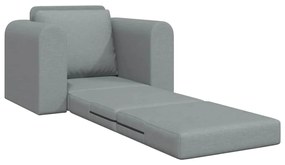 Sofá Cama 2-em-1 Cinza Claro 98x71x83 cm Tecido