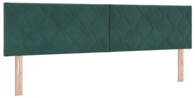 Cama Box Spring vidaXL com Colchão Verde Escuro Super King Veludo