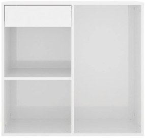 Armário de cosmética 80x40x75 cm madeira branco brilhante