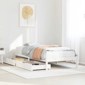 vidaXL Cama sem colchão 90x200 cm madeira de pinho maciça branco