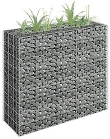 vidaXL Canteiro elevado/cesto gabião 90x30x90 cm aço galvanizado