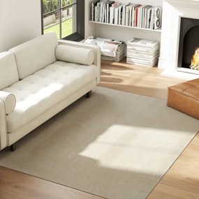 Tapete para Sala de Estar 230x160 cm Tapete Lavável à Máquina Pelo Longo Macio Estilo Moderno Creme